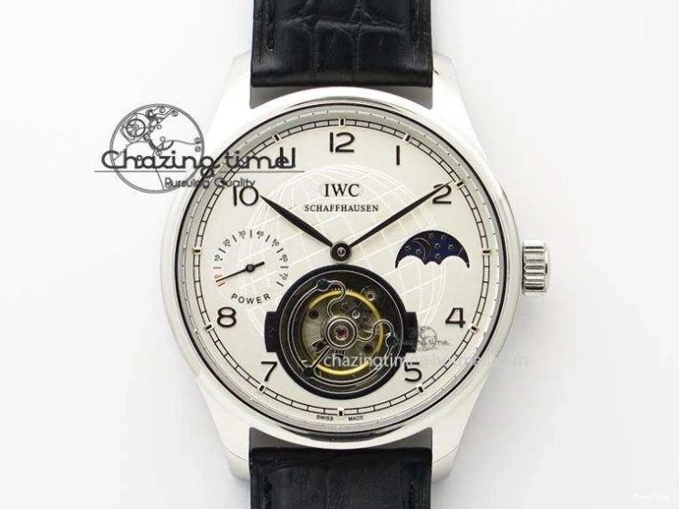 MIROTIME 0809 Portuguese Tourbillon IW5046 SS ZF Best Edition Gray Dial on Black Leather Strap SunProtective 7147